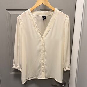 Vero Moda Cream Button-Up Blouse